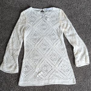 Elegant Cream Crochet Women's Top